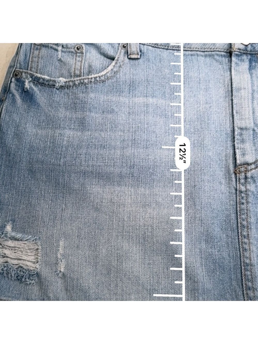 American Eagle Distressed Denim Mini Skirt - Picture 7 of 9
